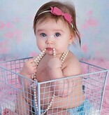 Baby haarbandje met strik van vilt (fuchsia)