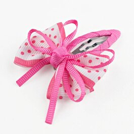 Haarspeldje met stippelstrik (roze)