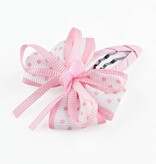 Baby haarspeldje met stippelstrik (lichtroze)