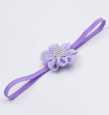 Baby haarbandje chiffon stippel bloem strass (lila)