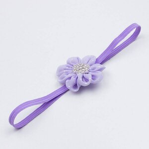 Baby haarbandje chiffon stippel bloem strass (lila)
