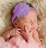 Baby haarbandje grote organza bloem (lila)
