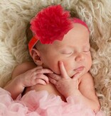 Baby haarbandje grote organza bloem (rood)