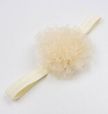 Baby haarbandje grote organza bloem (ivoor)