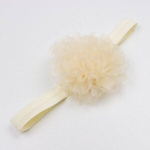 Baby haarbandje grote organza bloem (ivoor)
