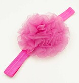 Baby haarbandje grote organza bloem (fuchsia)