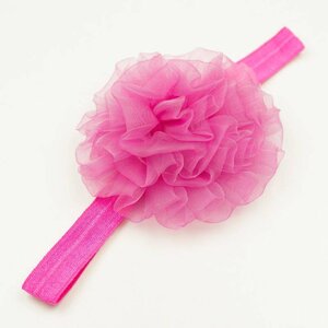 Baby haarbandje grote organza bloem (fuchsia)