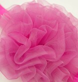 Baby haarbandje grote organza bloem (fuchsia)