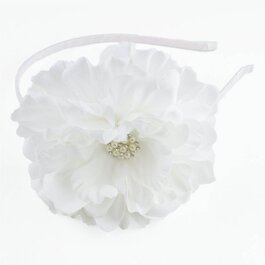 Diadeem pioenroos (wit)