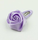 Baby haarspeldje met satijnen roosje (lila)