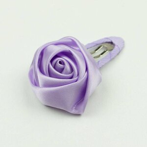 Baby haarspeldje met satijnen roosje (lila)