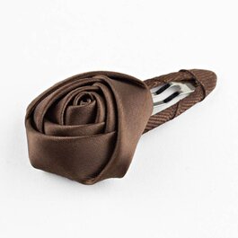 Haarspeldje met satijnen roosje (bruin)
