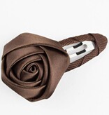 Baby haarspeldje met satijnen roosje (bruin)