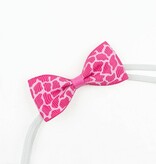 Baby haarbandje met mini strikje (luipaard roze)