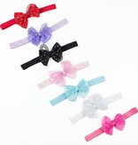 Baby haarbandje met strik glitter (wit)