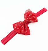 Baby haarbandje met strik glitter (rood)