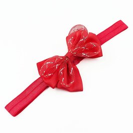 Haarbandje met strik glitter (rood)
