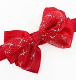 Baby haarbandje met strik glitter (rood)