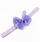 Baby haarbandje met strik glitter (lila)