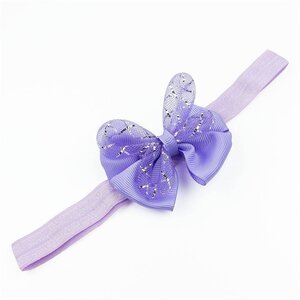 Baby haarbandje met strik glitter (lila)