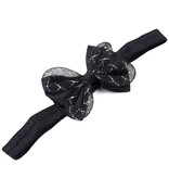 Baby haarbandje met strik glitter (zwart)