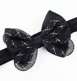 Baby haarbandje met strik glitter (zwart)