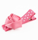 Baby haarspeldje met mini roosje (koraal)