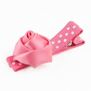 Baby haarspeldje met mini roosje (koraal)