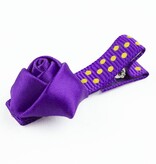 Baby haarspeldje met mini roosje (donkerpaars)