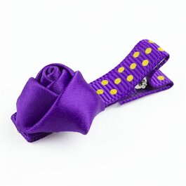 Haarspeldje met mini roosje (donkerpaars)