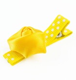 Baby haarspeldje met mini roosje (geel)