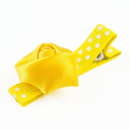 Haarspeldje met mini roosje (geel)