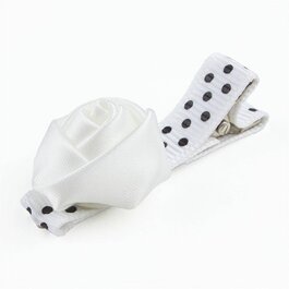 Haarspeldje met mini roosje (wit)