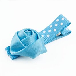 Haarspeldje met mini roosje (blauw)
