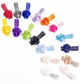 Baby haarspeldje met mini roosje (blauw)