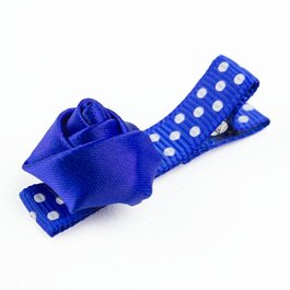 Haarspeldje met mini roosje (kobalt)