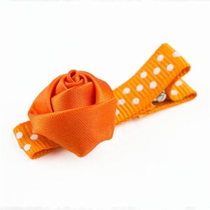 Baby haarspeldje met mini roosje (oranje)