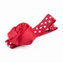 Haarspeldje met mini roosje (rood)