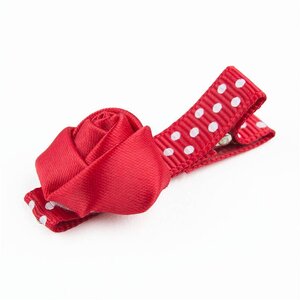 Baby haarspeldje met mini roosje (rood)