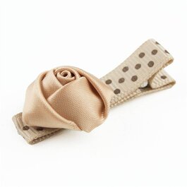 Haarspeldje met mini roosje (zand)