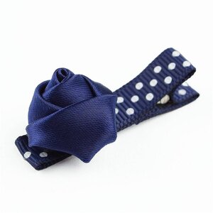 Baby haarspeldje met mini roosje (donkerblauw)