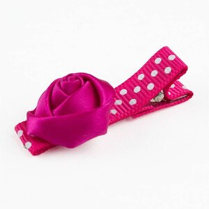 Baby haarspeldje met mini roosje (fuchsia)