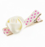 Baby haarspeldje met mini roosje (ivoor)