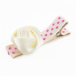 Haarspeldje met mini roosje (ivoor)