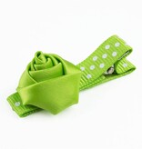 Baby haarspeldje met mini roosje (lime)