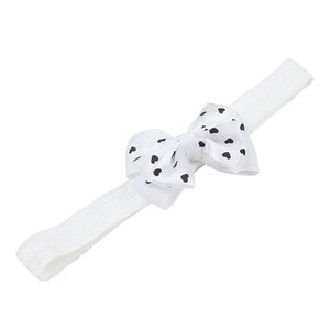 Baby haarbandje met dubbel hartjes strikje (wit)