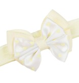 Baby haarbandje met dubbel hartjes strikje (ivoor)