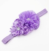 Baby haarbandje vier bloemen (lila)