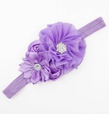 Baby haarbandje vier bloemen (lila)