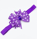 Baby haarbandje strik met stippen (paars)